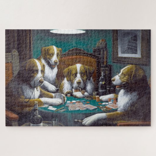 Hunde Poker Cassius Marcellus Coolidge 1894 Puzzle (Horizontal)