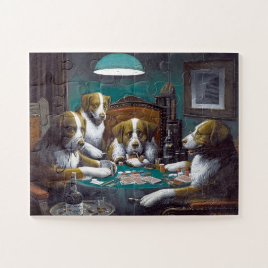 Hunde Poker Cassius Marcellus Coolidge 1894 Puzzle (Horizontal)
