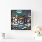 Hunde Poker Cassius Marcellus Coolidge 1894 Quadratische Wanduhr (Zuhause)