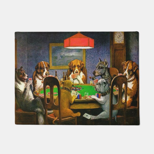 Hunde Poker Fußmatte (Vorderseite)
