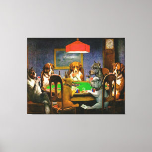 Hunde Poker Mauer Kunst Leinwanddruck