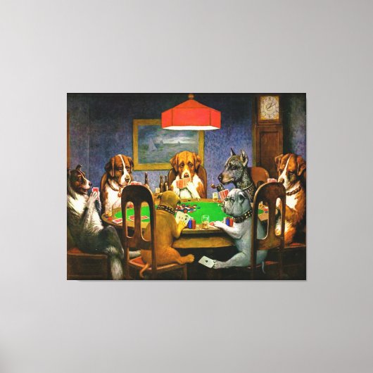 Hunde Poker Mauer Kunst Leinwanddruck (Vorderseite)
