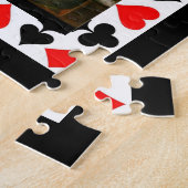 Hunde Poker mit Kartenkartentabeln an der Grenze z Puzzle (Seite)