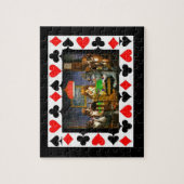 Hunde Poker mit Kartenkartentabeln an der Grenze z Puzzle (Vertikal)