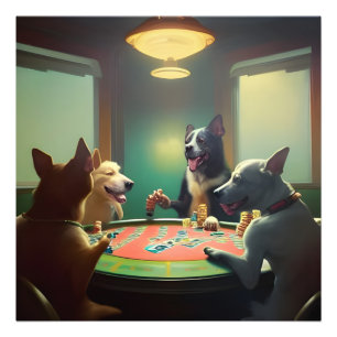 Hunde Poker Night Freitag Fotodruck