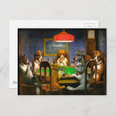 Hunde Poker spielen Postkarte (Vorne/Hinten)