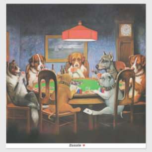 Hunde Poker von C.M. Coolidge Aufkleber