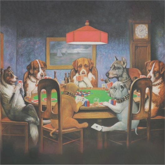 Hunde Poker von C.M. Coolidge Aufkleber (Vorderseite)