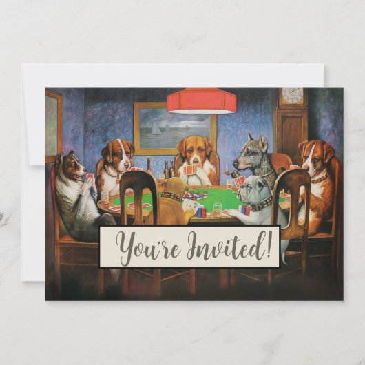 Hunde Poker von C.M. Coolidge Einladung (Vorderseite)