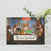 Hunde Poker von C.M. Coolidge Einladung (Stehend Vorderseite)