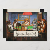 Hunde Poker von C.M. Coolidge Einladung (Vorne/Hinten)