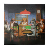 Hunde Poker von C.M. Coolidge Fliese (Vorderseite)