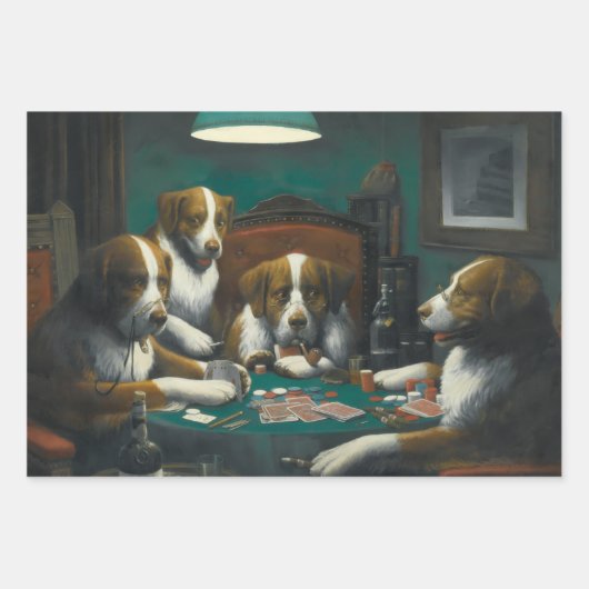 Hunde Poker von C.M. Coolidge Geschenkpapier Set (Vorderseite 2)