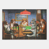 Hunde Poker von C.M. Coolidge Geschenkpapier Set (Vorderseite)
