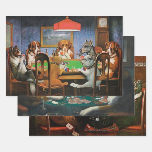 Hunde Poker von C.M. Coolidge Geschenkpapier Set (Set)