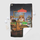 Hunde Poker von C.M. Coolidge Golfhandtuch (Insitu)