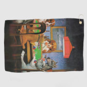 Hunde Poker von C.M. Coolidge Golfhandtuch (Horizontal)