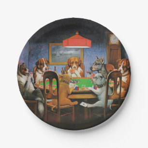 Hunde Poker von C.M. Coolidge Pappteller