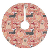 Hunde Polyester Weihnachtsbaumdecke (Vorderseite)