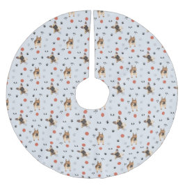 Hunde Polyester Weihnachtsbaumdecke