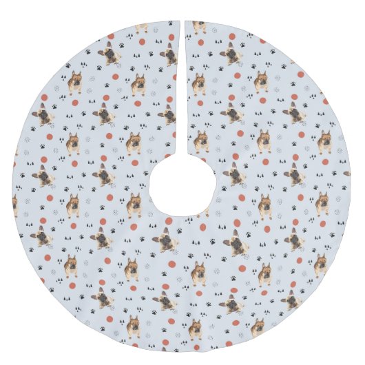 Hunde Polyester Weihnachtsbaumdecke (Vorderseite)