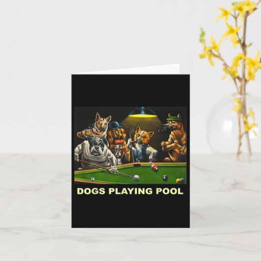 Hunde Poolbillard Kunst, Dichtung und Musik Puppie Karte (Gelbe Blume)