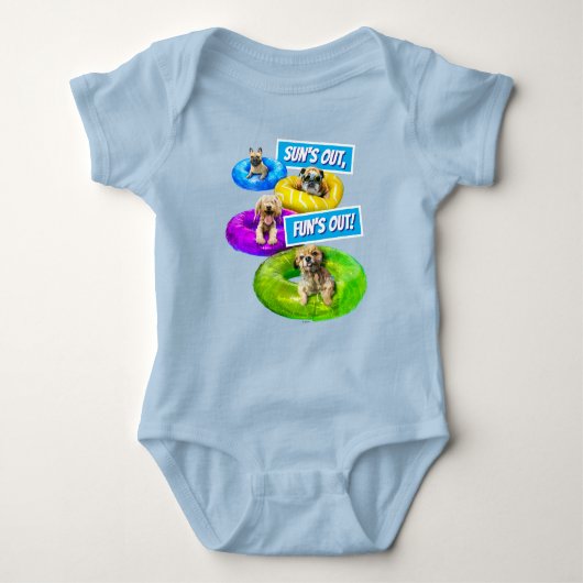 Hunde-Poolparty Baby Strampler (Vorderseite)