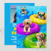 Hunde-Poolparty Einladung (Vorne/Hinten)
