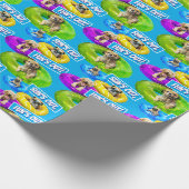 Hunde-Poolparty Geschenkpapier (Ecke)
