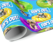 Hunde-Poolparty Geschenkpapier (Rolleneckpunkt)