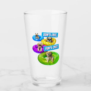 Hunde-Poolparty Glas
