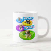 Hunde-Poolparty Jumbo-Tasse (Rechts)