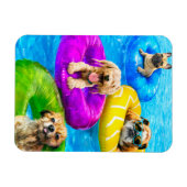Hunde-Poolparty Magnet (Horizontal)