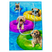 Hunde-Poolparty Mittlere Geschenktüte (Rückseite)