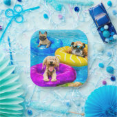 Hunde-Poolparty Pappteller (Party)