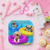 Hunde-Poolparty Pappteller (Party)