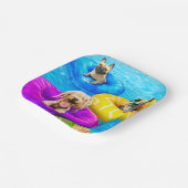 Hunde-Poolparty Pappteller (Gewinkelt)