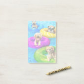 Hunde-Poolparty Post-it Klebezettel (Auf Schreibtisch)