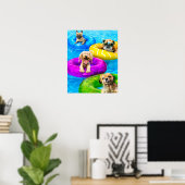 Hunde-Poolparty Poster (Heimbüro)