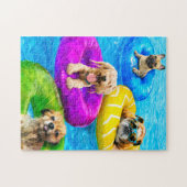 Hunde-Poolparty Puzzle (Horizontal)