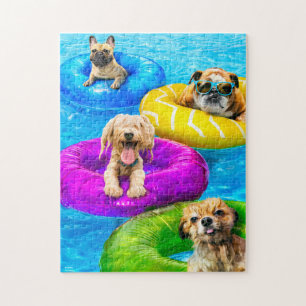 Hunde-Poolparty Puzzle