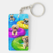 Hunde-Poolparty Schlüsselanhänger (Rückseite)