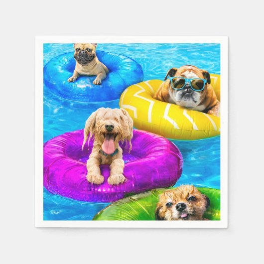 Hunde-Poolparty Serviette (Vorderseite)
