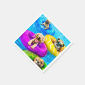 Hunde-Poolparty Serviette (Ecke)