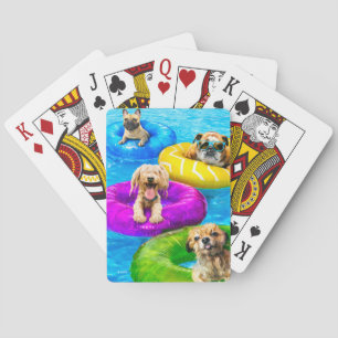 Hunde-Poolparty Spielkarten