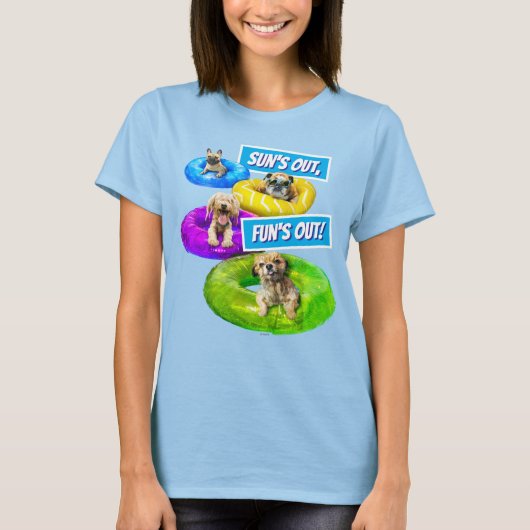 Hunde-Poolparty T-Shirt (Vorderseite)