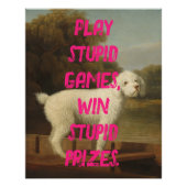 Hunde Pop Art Hochzeitsspiele Funny Pink Sassy Poster (Vorderseite)