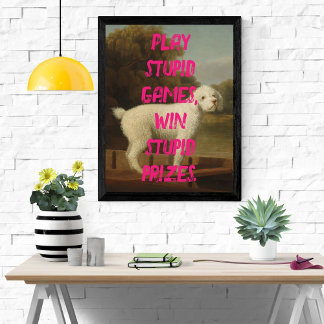 Hunde Pop Art Hochzeitsspiele Funny Pink Sassy Poster