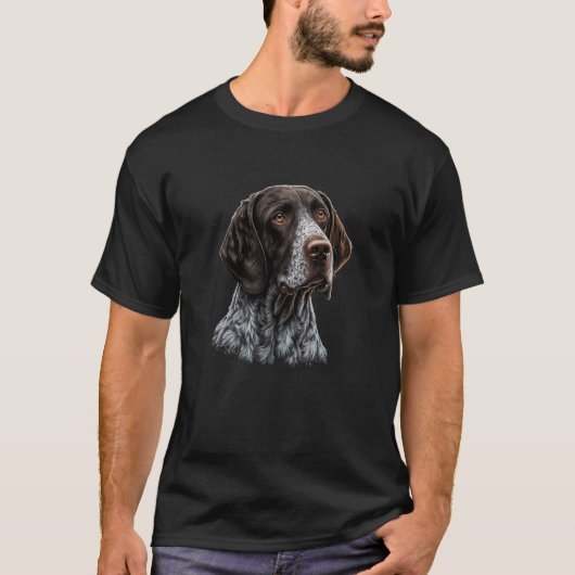 Hunde-Portrait des APS German Shorthaired Pointer T-Shirt (Vorderseite)