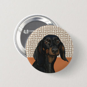 Hunde-Portrait-Liebhaber der Schwarzen Dackel Button